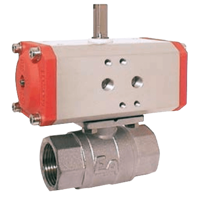Kobold 2-Way Brass Ball Valve with Pneumatic Actuator, KUP-KA